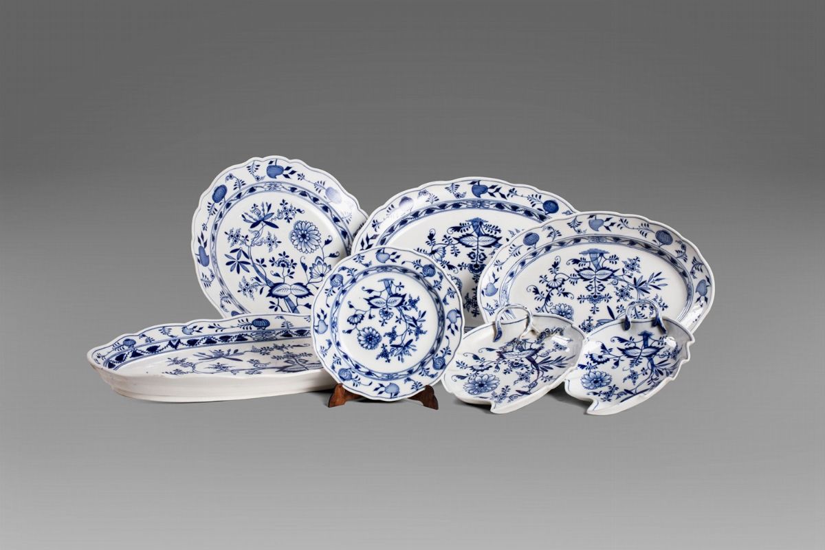 食器 Meissen Porcelain Set of six in Meissen porcelain, consisting of 58 pieces, late