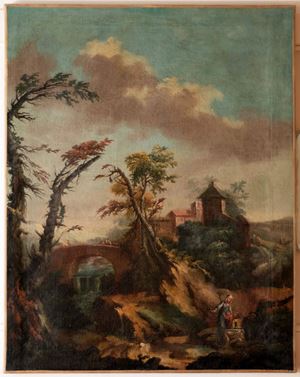 River landscape with wayfarers