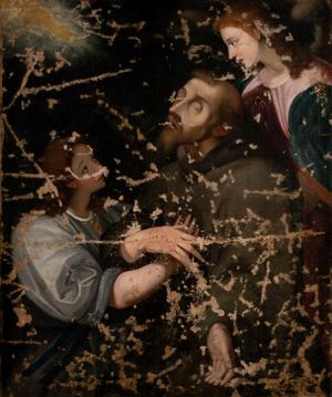 St. Francis comforted by the Angels