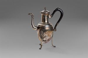 Caffettiera in argento Impero, Napoli  prima metà del secolo XIX
