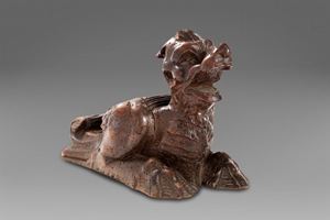 Wooden sculpture depicting a fantastic animal