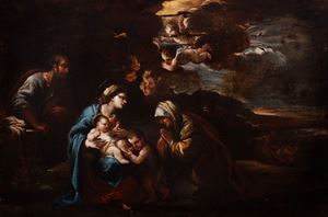 Sacra Famiglia con San Giovannino e Sant'Anna in un paesaggio