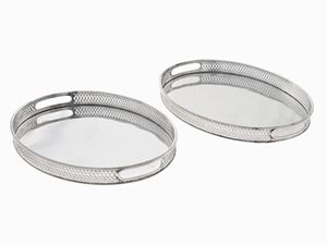 COPPIA DI VASSOI IN ARGENTO, ITALIA-FRAN