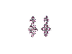 PAIO DI ORECCHINI IN ORO E  RUBINI BIRMA