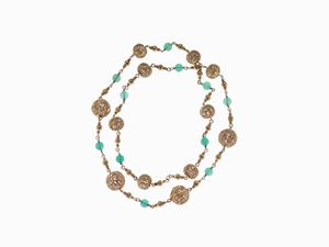COLLANA IN ORO E CRISOPRASIO, CIRCA 1970