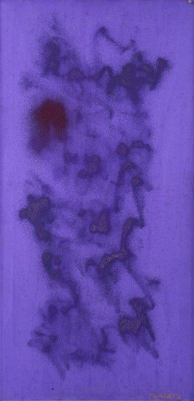 Fluorescente (1969), olio e sabbia su tela
