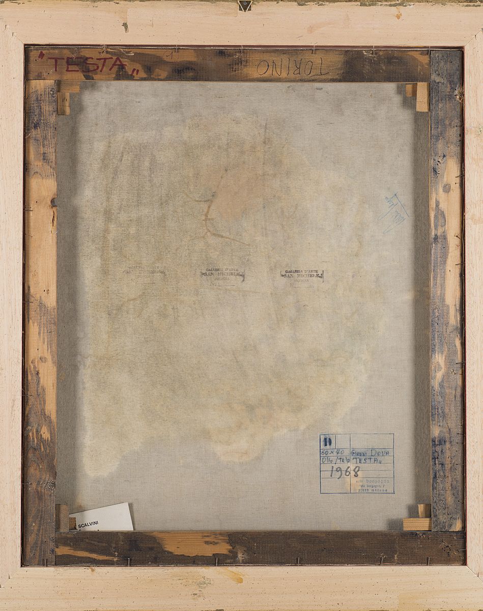 Gianni Dova - Testa, 1968, acrilico magro su tela reintelata