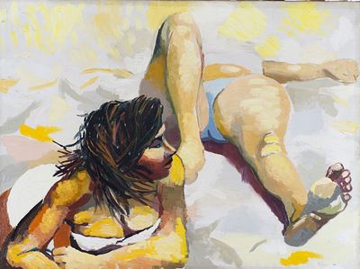 Studio per "La Spiaggia", olio su tela
