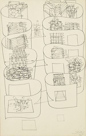 Gudmundur Errò - Senza titolo, 1959
china su carta, cm 47