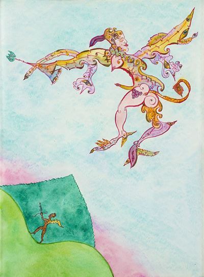 Giano, Giove (2002), acquarello su carta