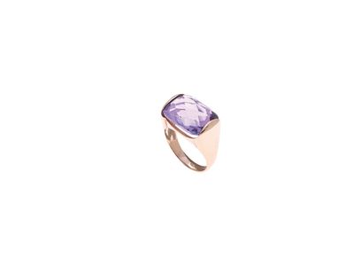 Anello in Oro e Ametista in Rosso 18k di