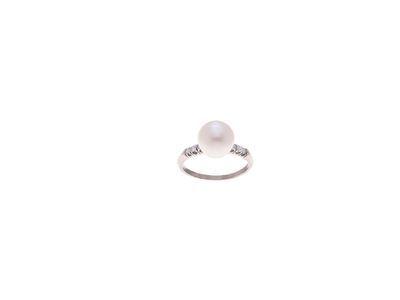 Anello in Oro, Perla e Diamanti in Oro B