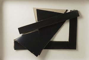 Gallo, 1974
collage di cartone su masoni