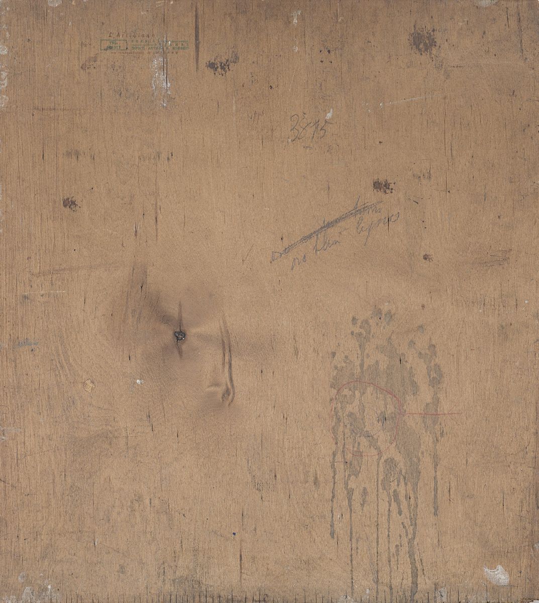 Piero Marussig - Senza titolo (Viso e Maeschera), olio su tavola