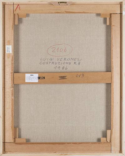 Costruzione R8, 1986, olio su tela, cm 100x80