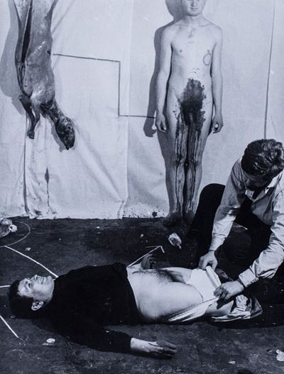 Das orgien mysterien theater fruhe aktionen, cartella contenente 2 fotolitografie, ess. 7/15
