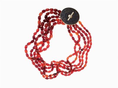Collana in Corniole, Oro e Bronzo a Cinq