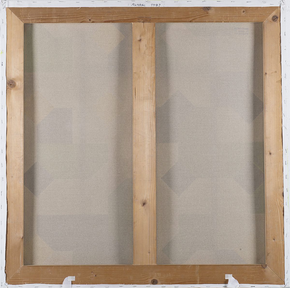 Bruno Munari - Senza titolo (1987), olio su tela, cm 100x100