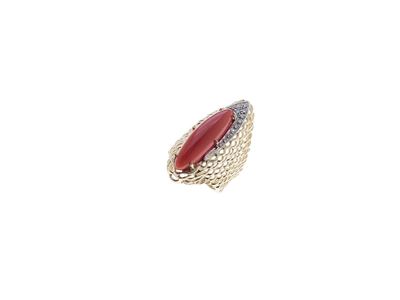 Anello in Oro, Corallo e Diamanti, Circa