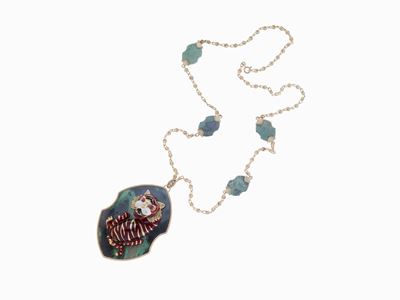 Collana con Pendente in Oro, Granato Ver
