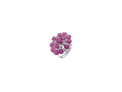 Anello in Oro Rubini e Diamanti in Oro B