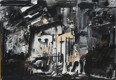 Nuovo vincente, 1978, tecnica mista, collage e decollage su cartoncino