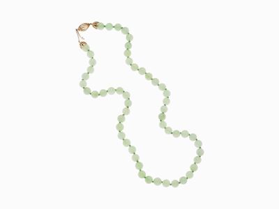 Collana in Giada e Oro Collana Ad un Fil