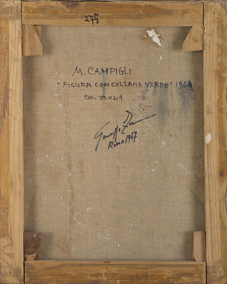 Massimo Campigli - Figura con collana, 1964, olio su tela
