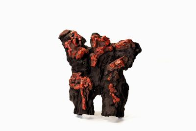 Scultura con gocce rosse, 1958-1960, grès e smalti