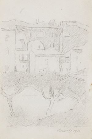 Morandi Giorgio - Paesaggio, 1936
matita su carta, cm 24,2