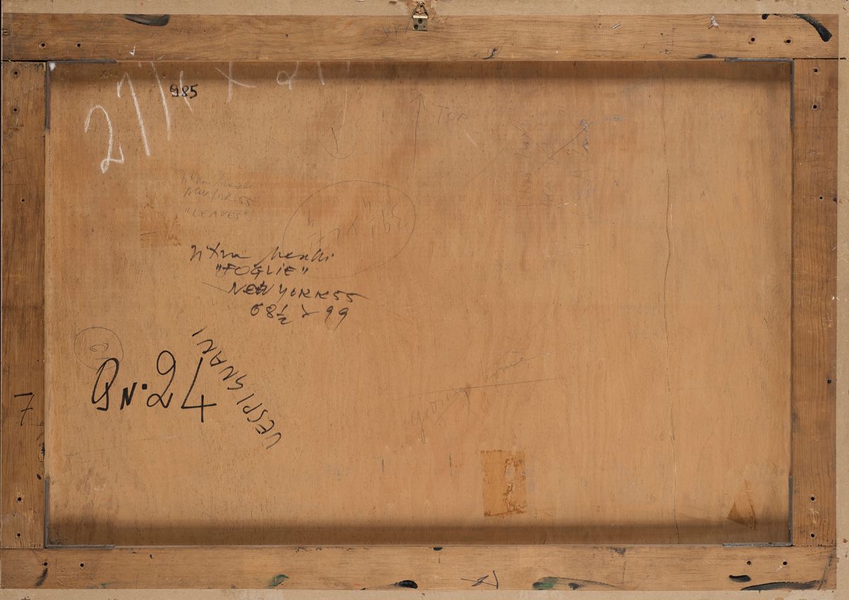 Titina Maselli - Leaves, 1955, ssalto su legno