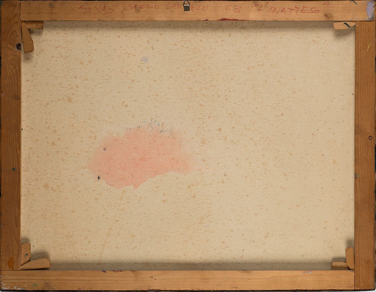 Sergio Dangelo - L'inatteso - olio su tela, cm 70x70