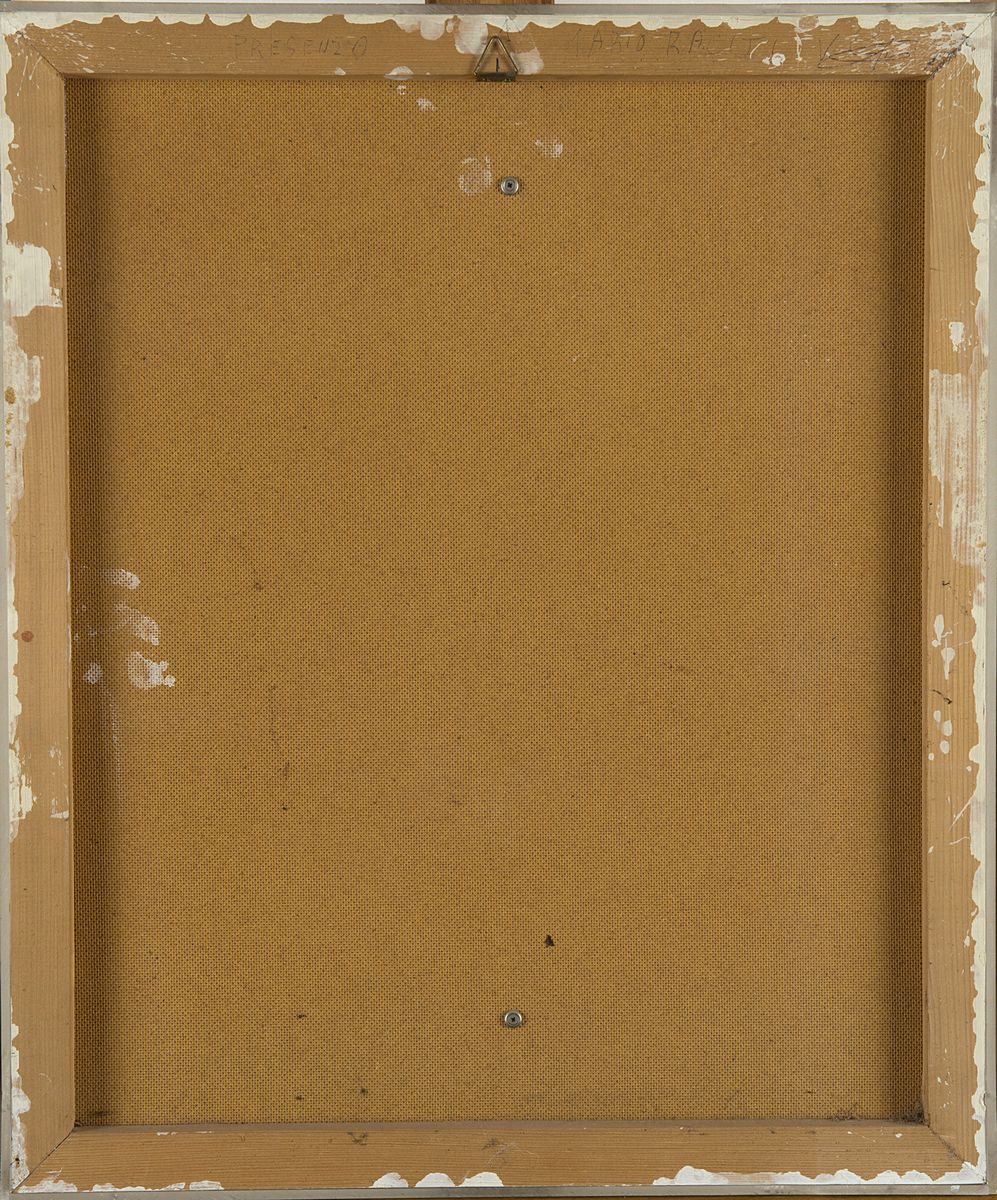 Mario Raciti - Presenza, 1977, olio su tela, cm 40x60