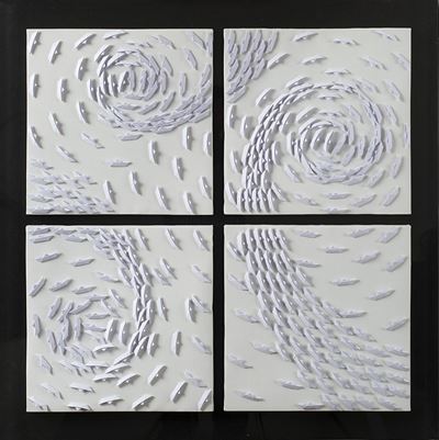 Autore sconosciuto, Vortice polittico, collage su tela, 2013