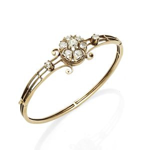 BRACCIALE D'EPOCA IN ORO E DIAMANTI, FIN