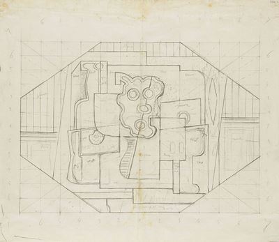 Disegno per natura morta, 1919, matita su carta