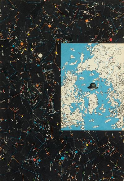 Universo stellare, 1967, collage su cartone