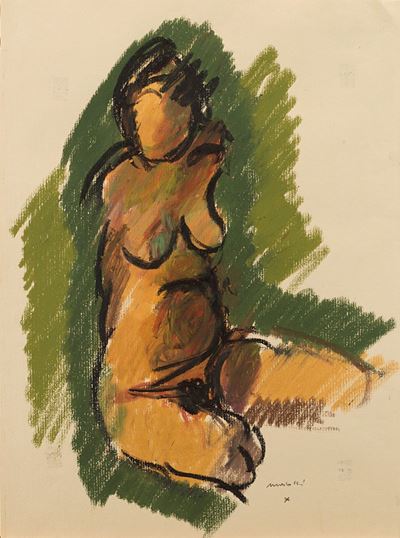 Nudo - pastello a cera su carta cm 54x40