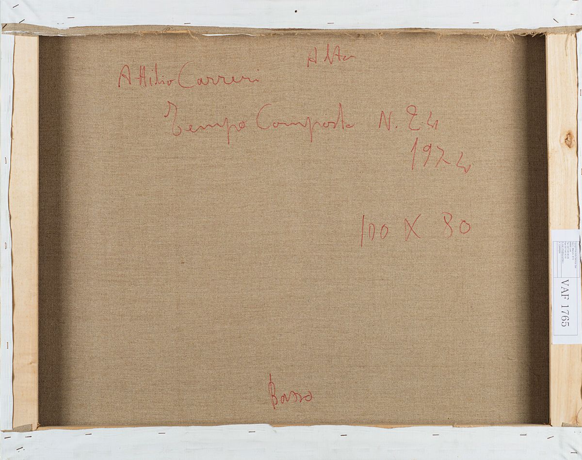 Attilio Carreri - Tempo composto n. 24, 1974 - Olio su tela, cm 80x100