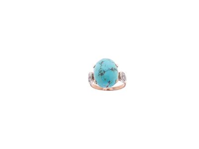 Anello in Oro, Turchese e Diamanti in Or