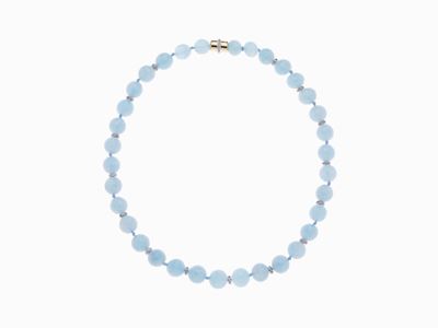 Collana in Acquamarine, Oro e Diamanti i
