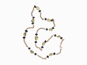 COLLANA IN ORO, ONICE E QUARZO CITRINO
c