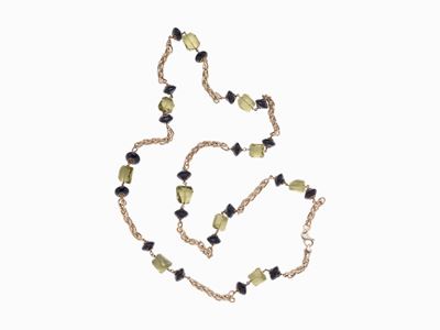 Collana in Oro, Onice e Quarzo Citrino C