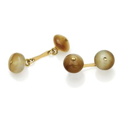 Gemelli in Oro e Agate in Oro Giallo 18k