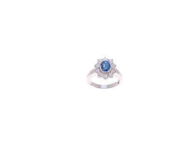 Anello in Oro, Zaffiro e Diamanti in Oro