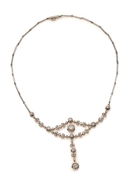 Collana in Platino, Oro e Diamanti Colla