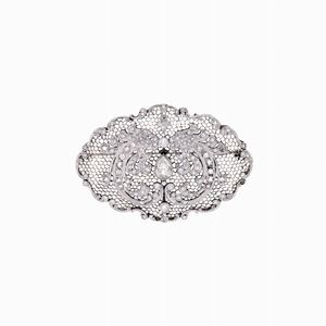 SPILLA-PENDENTE IN PLATINO, ORO E DIAMAN