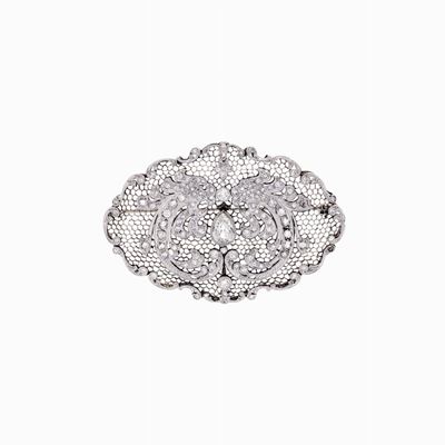 Spilla-pendente in Platino, Oro e Diaman