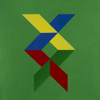 Struttura cino prospettica, 1978, tecnica mista su tavola