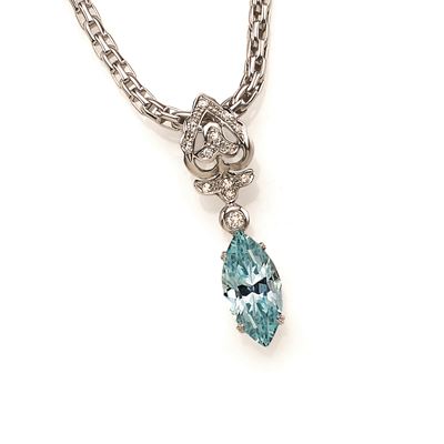 Collana in Oro, Diamanti e Acquamarina i